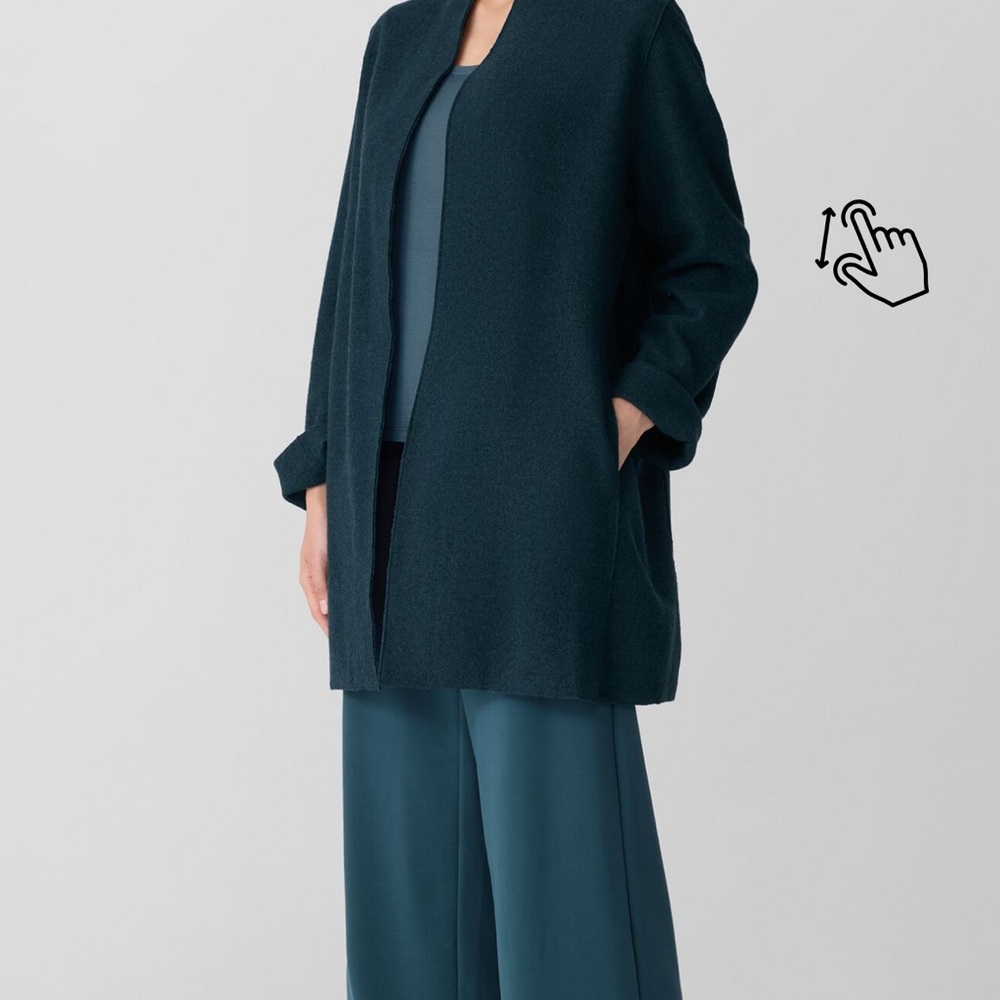 Gorgeous Eileen Fisher Dark Teal Extra fine merino wool Jacket SOLD OUT Online
